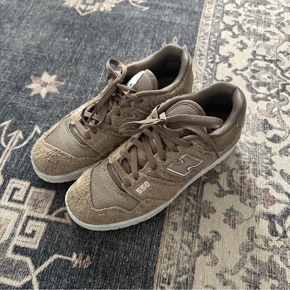 New Balance Tan Sneakers Suede Athletic Style 550